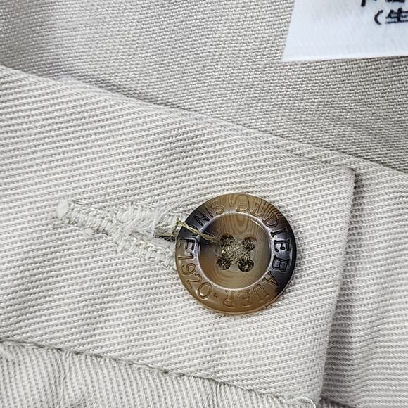 Vintage Eddie Bauer Pants Womens 14 Tan Khaki Comfort Waist High Rise Tapered - Picture 2 of 16